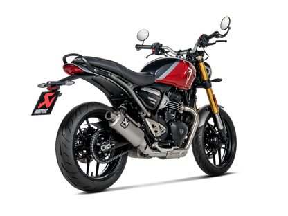 Akrapovič Uitlaat - Triumph Scrambler 400 X 2023-2026 | Speed 400 2023-2026 - Slip-On Line (Titanium) - Motor Accessoires