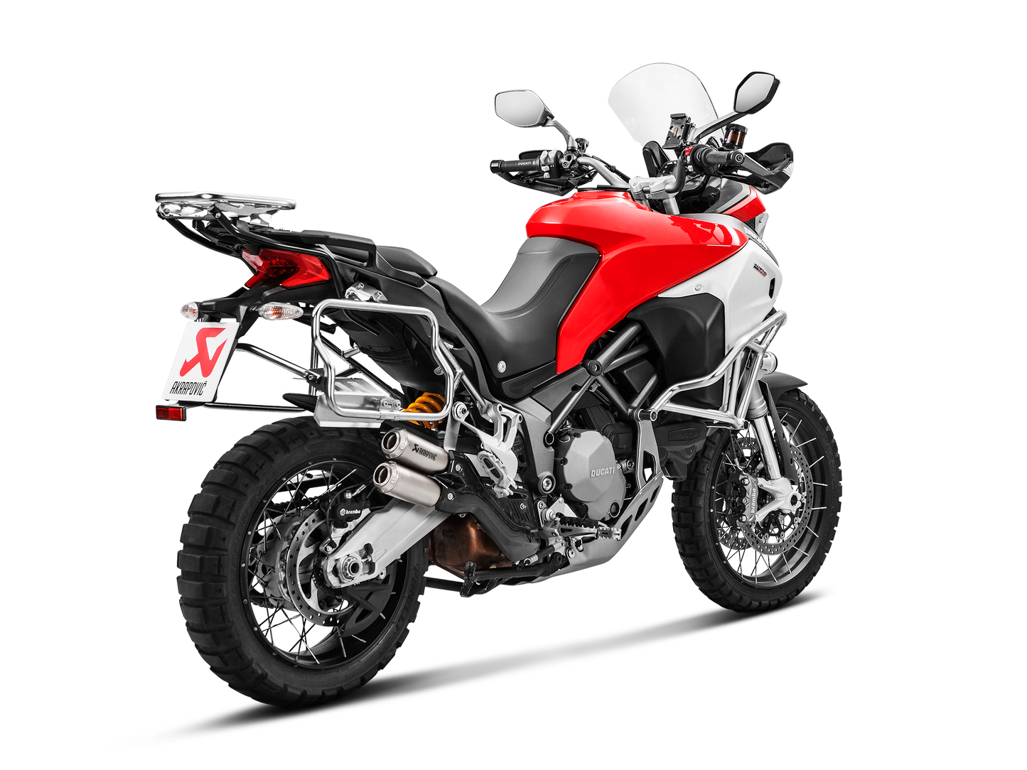 Akrapovič Uitlaat - Ducati Multistrada 1200 Enduro 2017-2018 | Multistrada 1260 Enduro 2019-2020 | Multistrada 950 / 950 S / V2 / V2 S 2017-2020 - Slip-On Line (Titanium) - Motor Accessoires