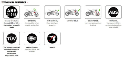 Puig Naked Front Spoiler - BMW R1300R 2025-2026 - Zwart / Mat Zwart en meer