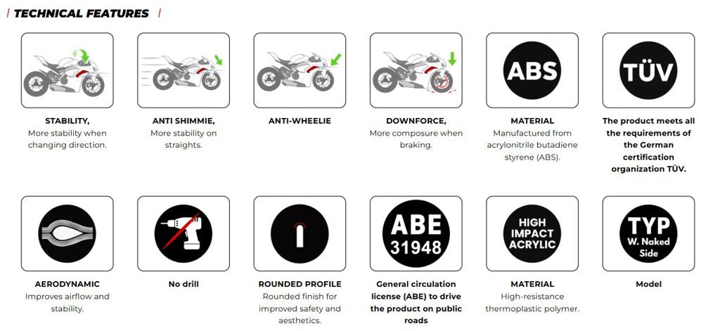 Puig D12 Zijspoilers - Honda X-ADV 2025-2026 - Zwart / Mat Zwart en meer