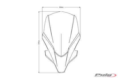 Vervangingsruit Naked Bike Touring Puig Yamaha Mt-07 '21-24