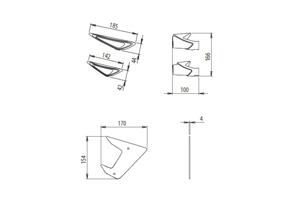 Side Spoiler Downforce Naked Van Puig Voor De Yamaha Mt-07 '21-24