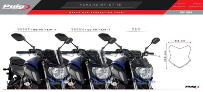 Vervangingsruit Naked Bike Sport Puig Yamaha Mt-07 '18-