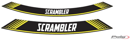 Puig Velgsticker Set - Ducati Scrambler Classic 2019-2020 | Scrambler Desert Sled 2019-2026 - Geel / Rood