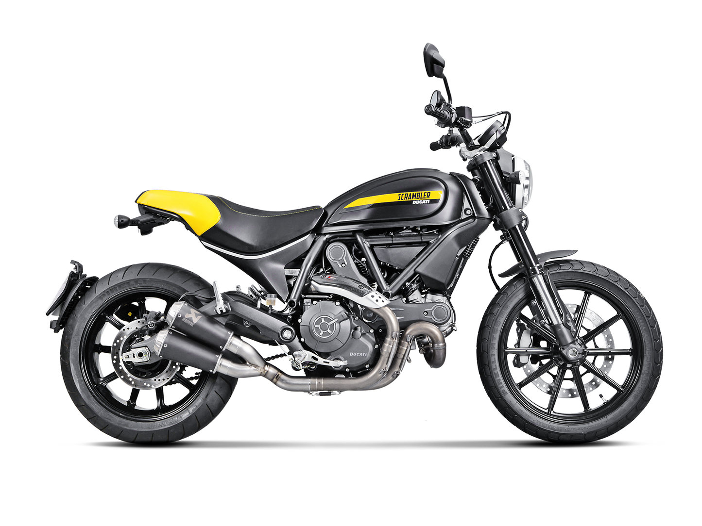 Akrapovič Uitlaat - Ducati Monster 797/797+/659 2017-2020 | Scrambler Café Racer 2017-2020 | Scrambler Icon/Urban Enduro/Classic/Full Throttle 2015-2020 - Slip-On Line (Titanium) - Motor Accessoires