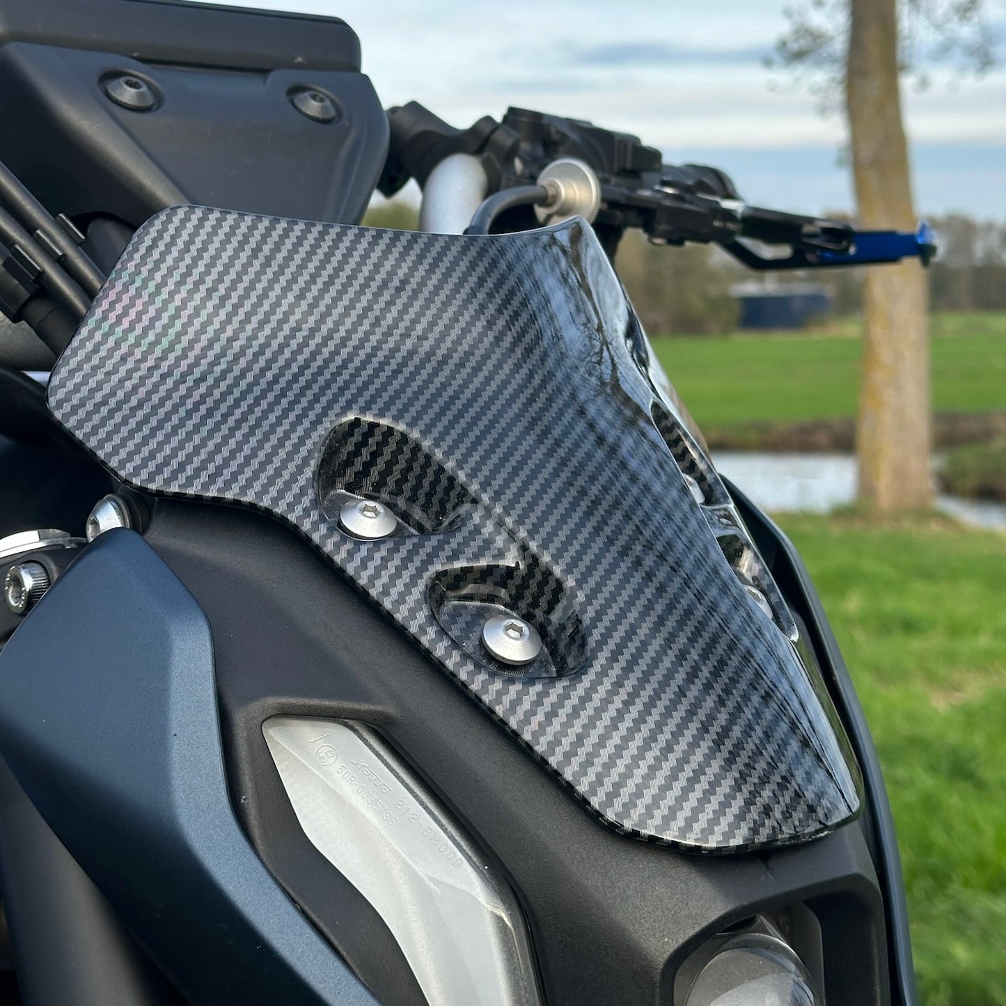 Kort Windscherm - Motor Accessoires - Yamaha MT-07 - 2021 t/m 2024 - Carbon/Glans Zwart