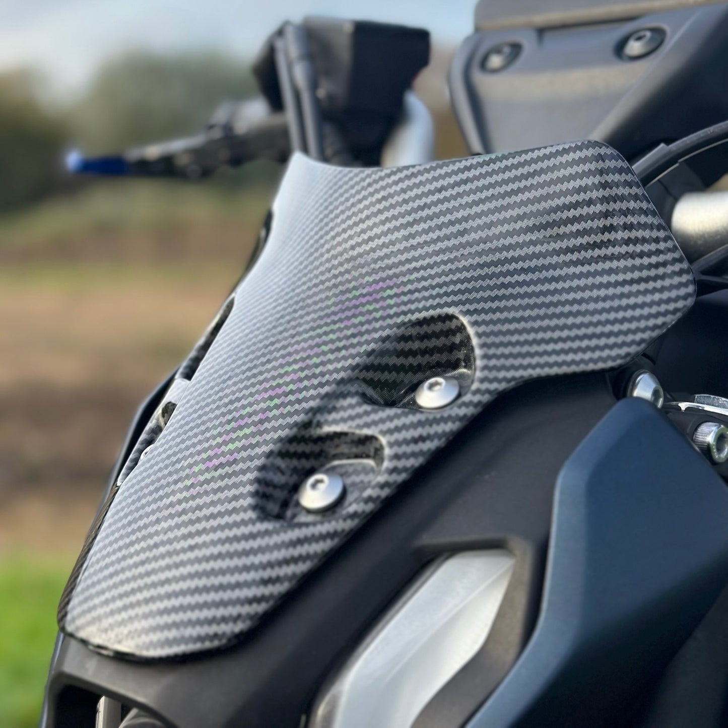 Kort Windscherm - Motor Accessoires - Yamaha MT-07 - 2021 t/m 2024 - Carbon/Glans Zwart