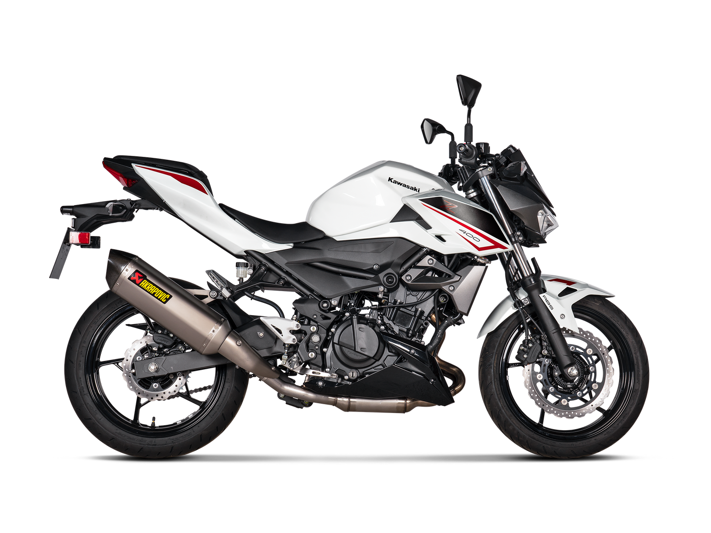 Akrapovič Uitlaat - Kawasaki Ninja 400 2018-2024 | Z400 2019-2024 - Slip-On Line (Titanium) - Motor Accessoires