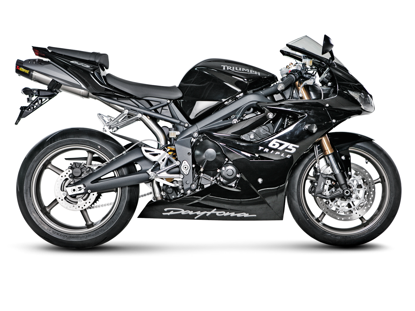 Akrapovič Uitlaat - Triumph Daytona 675 2006-2008 | Daytona 675 2009-2012 | Daytona 675R 2011-2012 - Slip-On Line (Titanium) 06-08 - Motor Accessoires