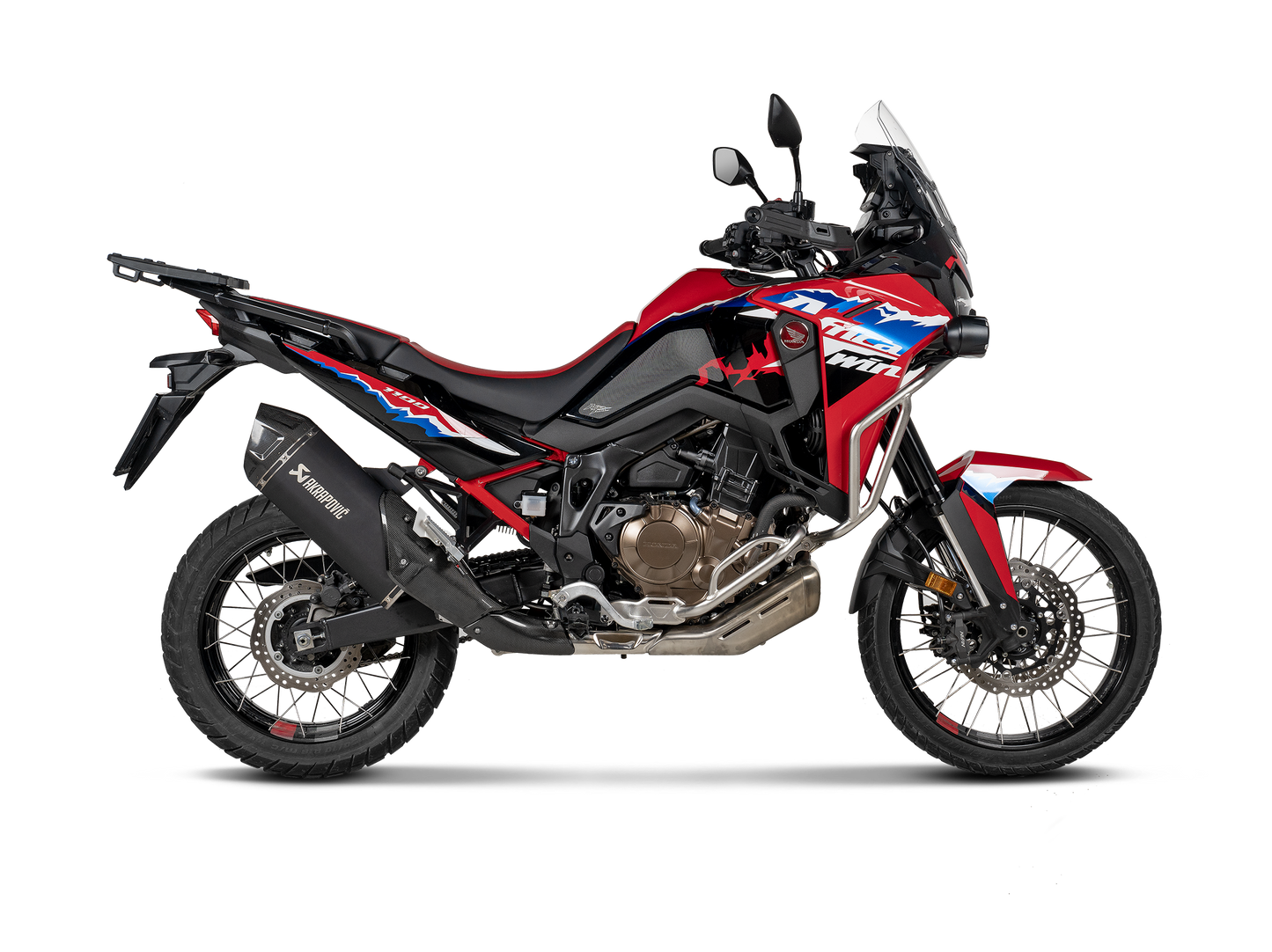 Akrapovič Uitlaat - Honda CRF1100L Africa Twin 2024-2026 | CRF1100L Africa Twin Adventure Sports 2024-2026 - Slip-On Line (Titanium) - Motor Accessoires