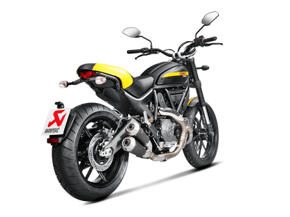 Akrapovič Uitlaat - Ducati Monster 797/797+/659 2017-2020 | Scrambler Café Racer 2017-2020 | Scrambler Icon/Urban Enduro/Classic/Full Throttle 2015-2020 - Slip-On Line (Titanium) - Motor Accessoires