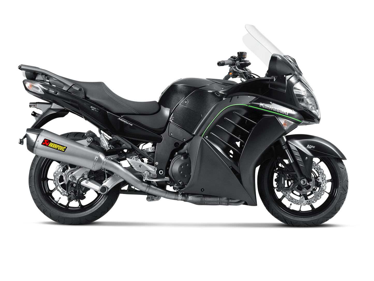 Akrapovič Uitlaat - Kawasaki 1400 GTR 2008-2017 | CONCOURS 14 2008-2017 - Slip-On Line (Titanium) - Motor Accessoires