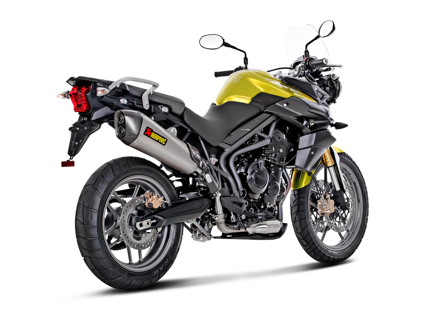 Akrapovič Uitlaat - Triumph Tiger 800 XC/XR/XRx/XCx/XRT/XCA 2011-2016 - Slip-On Line (Titanium) - Motor Accessoires